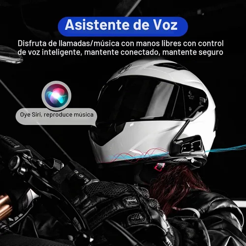 Vista 9 de LEXIN MeshCom - Auriculares Bluetooth para motocicleta, intercomunicador de malla para 24 pasajeros, paquete de 2 Helmet Communication System with