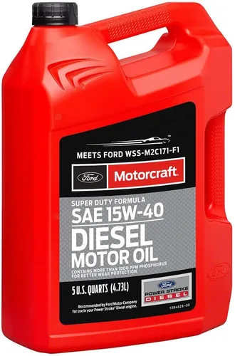 Vista 2 de Ford XO-15W40-5QSD SAE 15 W-40 aceite de motor diésel de alta resistencia, jarra de 5 cuartos, Aceite