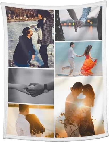 Vista 13 de Mantas personalizadas con collage de fotos, mantas personalizadas con texto y imagen, mantas de franela suave, mantas de cama regalo para bebé