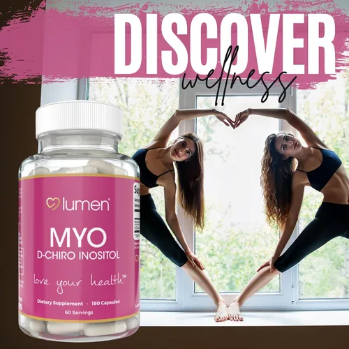 Vista 6 de Lumen Naturals Myo & D-Chiro Inositol Apoyo para Mujeres – Vitamina B8 – 1500 mg por porción – 180 cápsulas – 60 porciones – Sin OMG, sin gluten