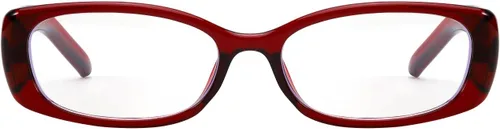 Vista 7 de DreamCalf Office-Siren Blue Light Glasses Rectangle Fake Glasses for Women negro (A- Black)