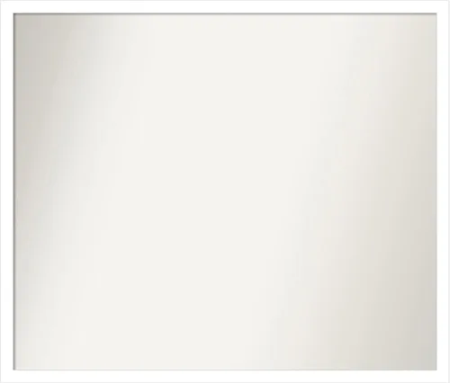 Vista 230 de Amanti Art Espejo de baño blanco para sobre el fregadero, 22 x 45 pulgadas, espejo de tocador rectangular blanco Lucie, marco de madera moderno