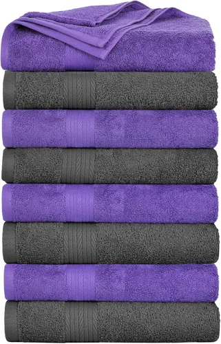 Vista 53 de Ample Decor Juego de 12 toallas de baño de 600 GSM, 100% algodón, 4 toallas de baño, 4 toallas de mano, 4 paños de lavado, absorbentes y suaves