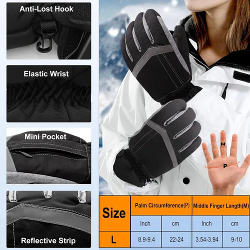 Vista 5 de SVPRO Guantes térmicos para hombres y mujeres, guantes de invierno de caza con calefacción, guantes de esquí eléctricos y guantes de snowboard