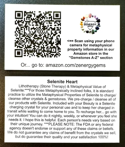 Vista 5 de Zenergy Gems Collares de piedras preciosas naturales cargadas de selenita + cargador de corazón hinchado de selenita incluido