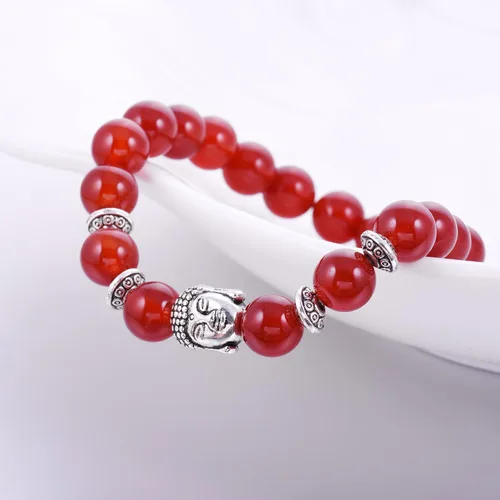 Vista 5 de Joya brazalete con gemas redondas de 8 mm, brazalete para los chacras, regalo de cumpleaños