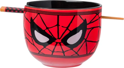 Vista 23 de Silver Buffalo Marvel Vengadores Iron Man, Capitán América, Spider-Man, Thor, Black Widow, Falcon, Hawkeye, Daredevil Tazón de Cerámica para Ramen