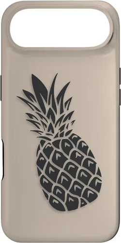 Vista 27 de Black Dark grey Pineapple on Tan beige for Pineapple lovers Case for iPhone 16