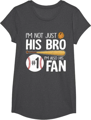 Vista 49 de Camiseta Baseball Brother I'm Not Just His Bro I'm His Number One Fan, Negro