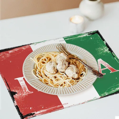 Vista 6 de Italia National Pridees Placemats Set of 6 Resistant Table Mats Washable Place Mats for Dinner Party Table Decoration