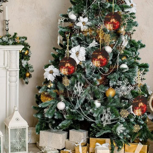Vista 7 de Adornos de Navidad personalizados de cerámica, nuestro primer árbol de Navidad colgante 2023, decoración de regalo para Navidad, regalo