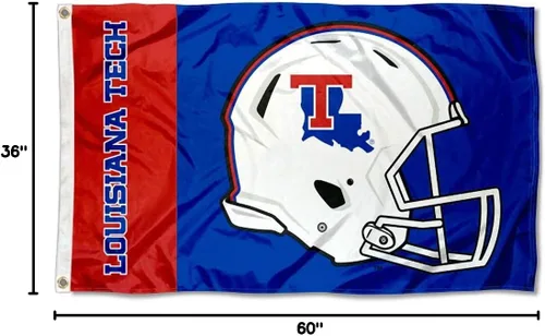 Vista 8 de College Flags & Banners Co. Louisiana Tech Bulldogs - Casco de fútbol americano
