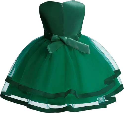 Vista 2 de NSSMWTTC 3M-9T Baby Pageant Dress Toddler Girls Tutu Gown Flower Wedding Dresses