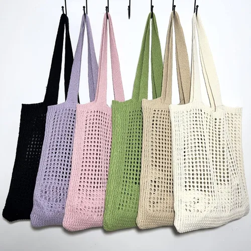 Vista 2 de Bolso Hobo de ganchillo para mujer, estilo casa de campo de hadas Y2K, bolsa de playa bonita