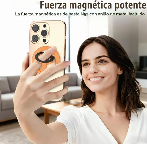 Vista 2 de Anillo magnético para teléfono MagSafe de doble cara con agarre magnético para teléfono, soporte de teléfono compatible con iPhone 17/16/15/14/13