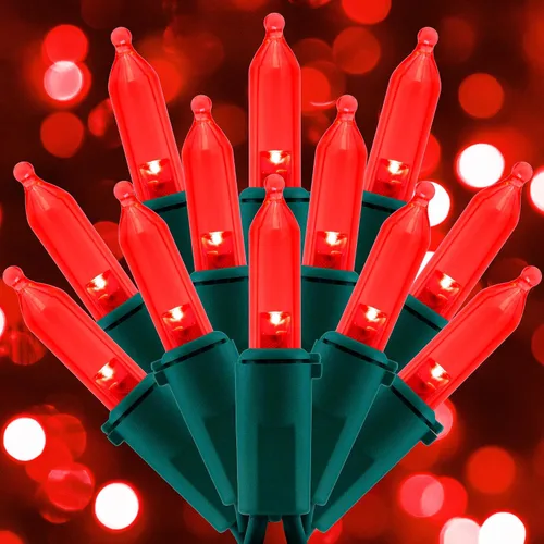 Vista 9 de Juego de luces de cadena navideñas azules de 200 unidades LED, 66 pies de cable verde, juego de luces festivas UL certificadas de grado comercial