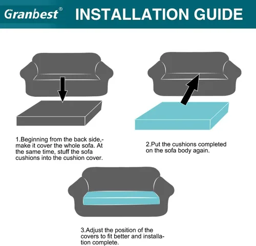 Vista 7 de Granbest Fundas de cojín gruesas y duraderas para sofá de sofá, protector de muebles para cojines individuales (cojín de sofá biplaza, beige)