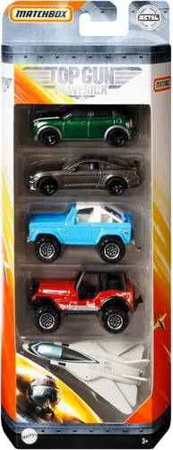 Vista 6 de Matchbox Top Gun: Maverick - Paquete de 5 vehículos y aviones para niños de 3 años en adelante, diseño auténtico para coleccionistas