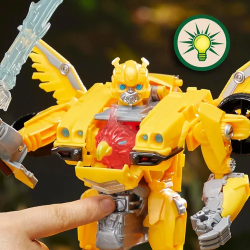 Vista 5 de Juguetes Transformers Rise of The Beasts Movie, Juguete Convertible Bumblebee Modo Bestia con Luces y Sonidos, Edades 6 y más, 10 pulgadas