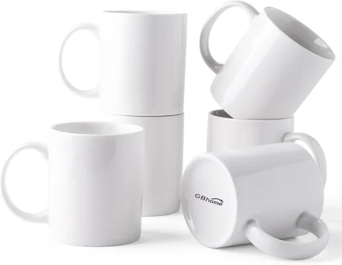 Vista 11 de GBhome Juego de 6 tazas de café de 12 onzas, tazas de café de cerámica con flores adhesivas para hombre, mujer, mamá, papá, juego de tazas de café
