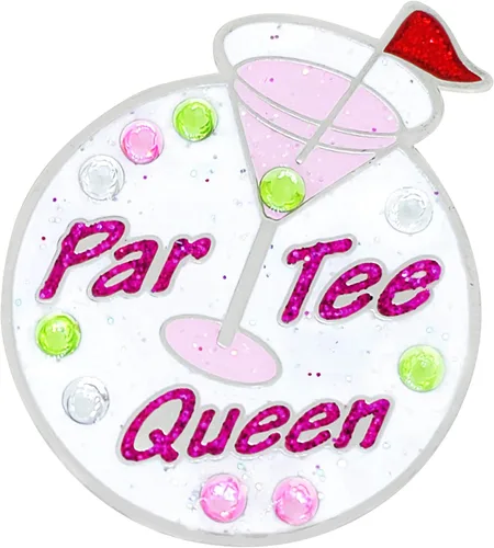 Vista 3 de NAVIKA Par Tee Queen - Marcador de pelota de golf de cristal con clip magnético para sombrero, accesorio divertido para mujeres golfistas, regalo