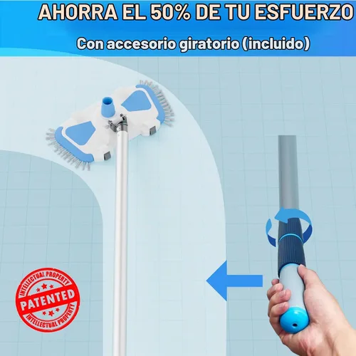 Vista 4 de TidyMister - Cabezal de vacío de piscina con peso rectangular con limitador de ángulo base