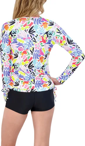 Vista 3 de Caribbean Joe Camiseta de natación de manga larga estándar para mujer con protección solar UPF de secado rápido