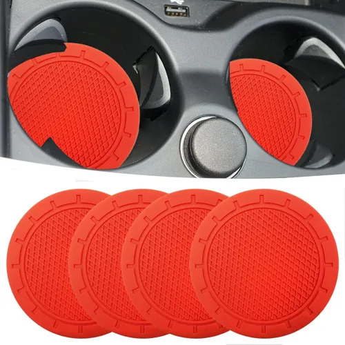 Vista 11 de Portavasos para automóvil, paquete de 4 posavasos de PVC de 2.75 pulgadas de diámetro, antideslizantes, universales, duraderos, adecuados