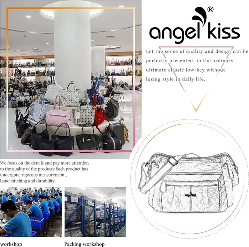 Vista 7 de Angelkiss Bolsos cruzados para mujer bolsos de hombro y monederos medianos de piel sintética