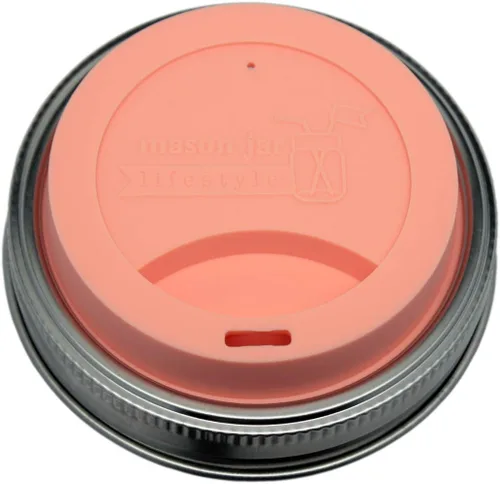 Vista 8 de Tapa de silicona para beber con banda de acero inoxidable para tarros Mason (Americana multicolor, boca regular)