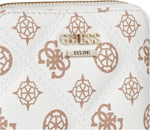Vista 3 de GUESS Cessily - Cartera pequeña con cremallera para mujer, blanco, talla única