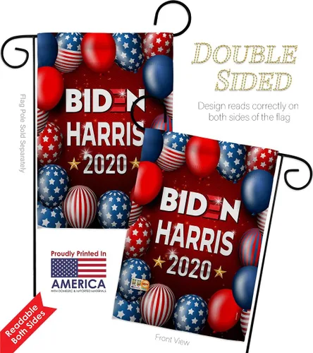 Vista 3 de Biden Harris Flag Bandera de jardín conjunta, paquete de 2 unidades, diseño patriótico de voto, presidente demócrata, republicano, fiesta de té