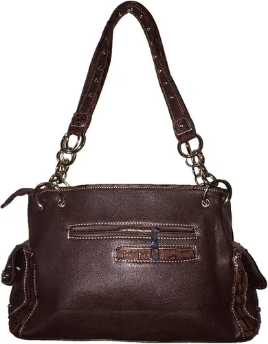 Vista 2 de Texas West Bolso de hombro con hebilla de alas de ángel para mujer en café, Café