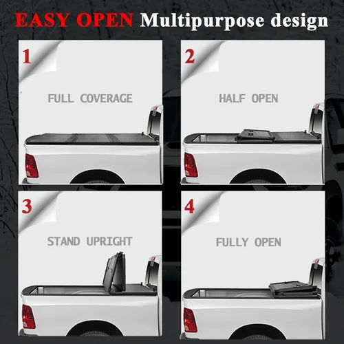 Vista 4 de Cubierta rígida de tres pliegues para Toyota Tundra 2000-2006 con caja de 6.5 pies Hard Truck Bed Cover, Not for Stepside, Fleetside, Waterproof