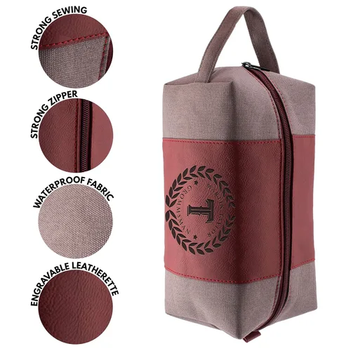 Vista 3 de Regalos personalizados para padrinos de boda, bolsas de aseo personalizadas para hombres, regalos de padrino de boda, Beige, Diseño #1, Juego de 3