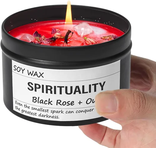 Vista 6 de Vela de lavanda y vainilla, altamente perfumada, velas de soja para el hogar, decoración del hogar, 7.1 onzas, 45 horas de combustión, velas
