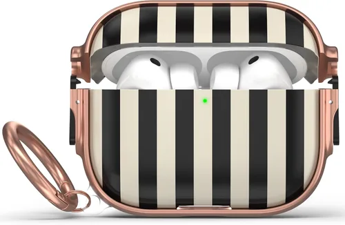 Vista 56 de Funda para AirPods Pro 2/1 con bloqueo de seguridad, compatible con Magsafe Negro + Blanco