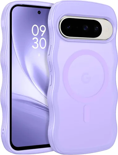 Vista 12 de BENTOBEN Funda magnética para Google Pixel 10, bonita funda rizada ondulada Pixel10 [compatible con MagSafe], antideslizante, a prueba de golpes