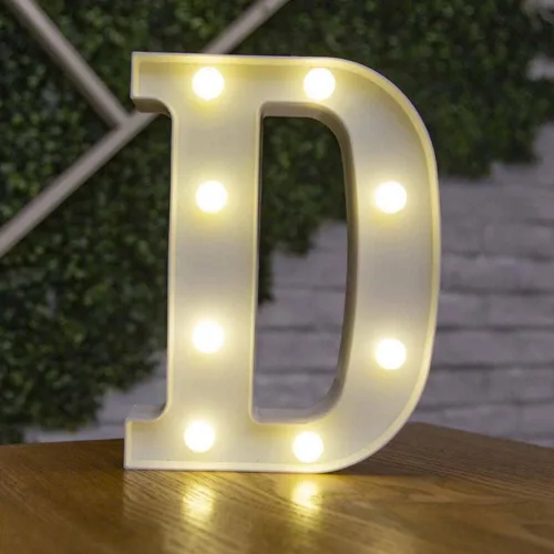 Vista 10 de anso Letras LED del alfabeto con números iluminados, letras de plástico blanco, decoración de pie de la A a la Z 0 ~ 9 (rosa corazón)