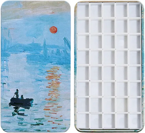 Vista 30 de FCLUB Paleta de latas de acuarela con 20 bandejas vacías completas con rayas magnéticas DIY tu kit de acuarela de viaje
