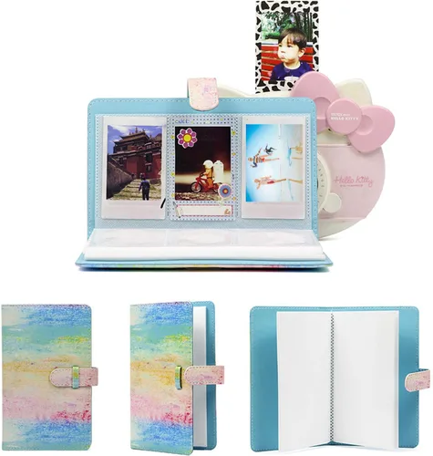 Vista 2 de Epicgadget Álbum de fotos de piel sintética de 96 bolsillos para Fujifilm Instax Mini 9 8 90 8+ 26 7s película instantánea Polaroid Snap Zip Z2300