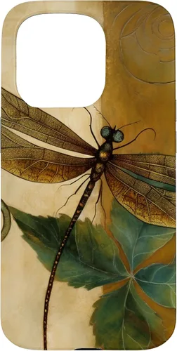 Vista 14 de Funda para iPhone 16 con diseño floral de libélula bohemia