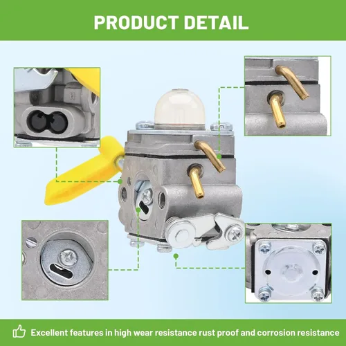 Vista 6 de Carburador C1U-H60 con filtro Tune Up Kits para Homelite CS26 Ryobi SS26 RY28120 RY28121 RY28140 RY28141 RY28160 UT33600 UT33650 308054013 308013