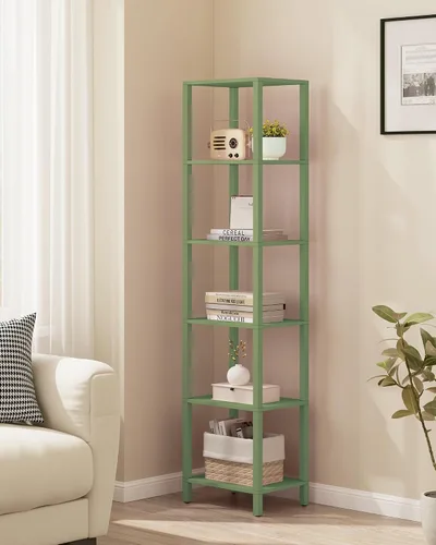 Vista 10 de TUTOTAK Estantería para libros de 4 niveles, estantería estrecha para espacios pequeños, estantería apilable de bricolaje, para sala de estar Negro