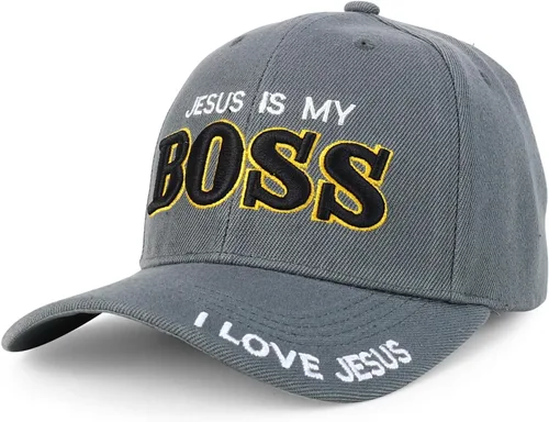 Vista 4 de Trendy Apparel Shop Gorra de bola cristiana bordada a mano Only Jesus Praying Azul marino