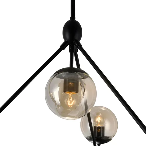Vista 5 de CWI Lighting Lámpara de araña de metal contemporánea con 10 luces en negro