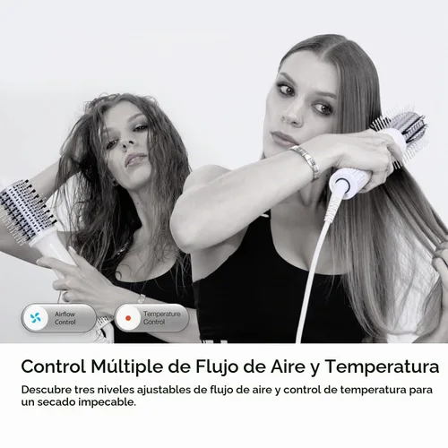 Vista 7 de Ellena E1 Secador de pelo + cepillo alisador de cabello de doble modo, cepillo de aire caliente con motor sin escobillas de alta velocidad