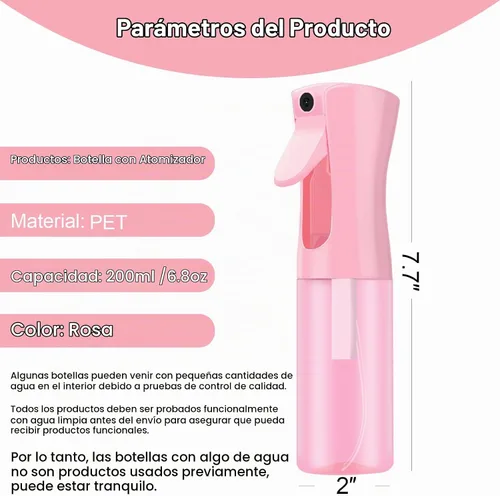 Vista 2 de LERPOLOR Botellas de spray vacías, botella de spray continuo para cabello, botella de agua con spray de niebla fina recargable, cuidado de la piel