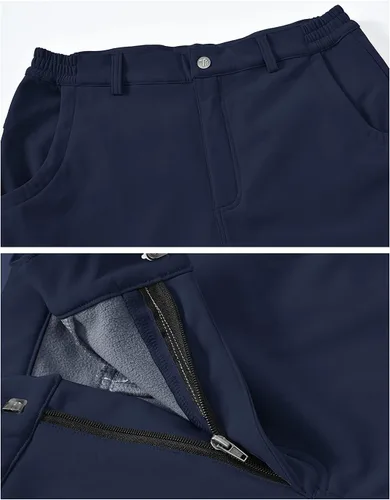 Vista 3 de BGOWATU Men's Cargo Hiking Pants Fleece Lined Waterproof Windproof Snow Ski Insulated Pant with 6 Pockets