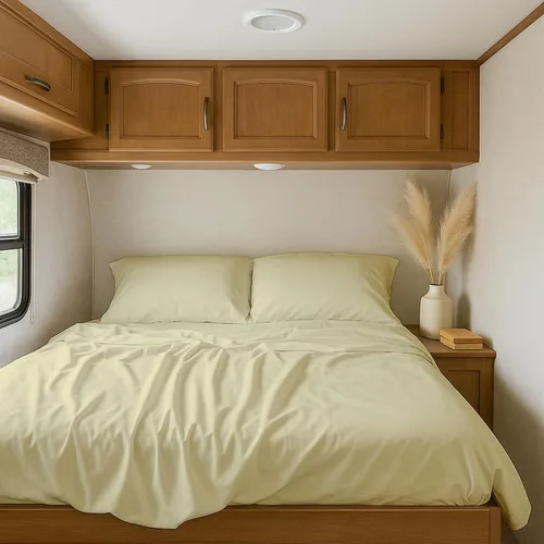 Vista 24 de Shreem Linen Short King - Sábanas de 72 x 75 pulgadas, 100% algodón egipcio, juego de ropa de cama de 4 piezas, se adapta a colchones de caravana
